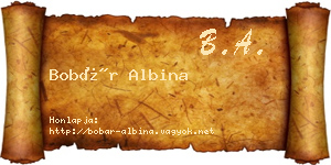 Bobár Albina névjegykártya